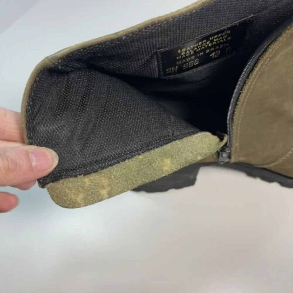 Authentic Durango Boots 7‎ Olive Green Lug Zipper Mens Size 12 D Work Boots